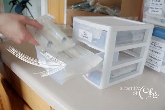 How To: Organize Tube Feeding Supplies – a family of Ohs